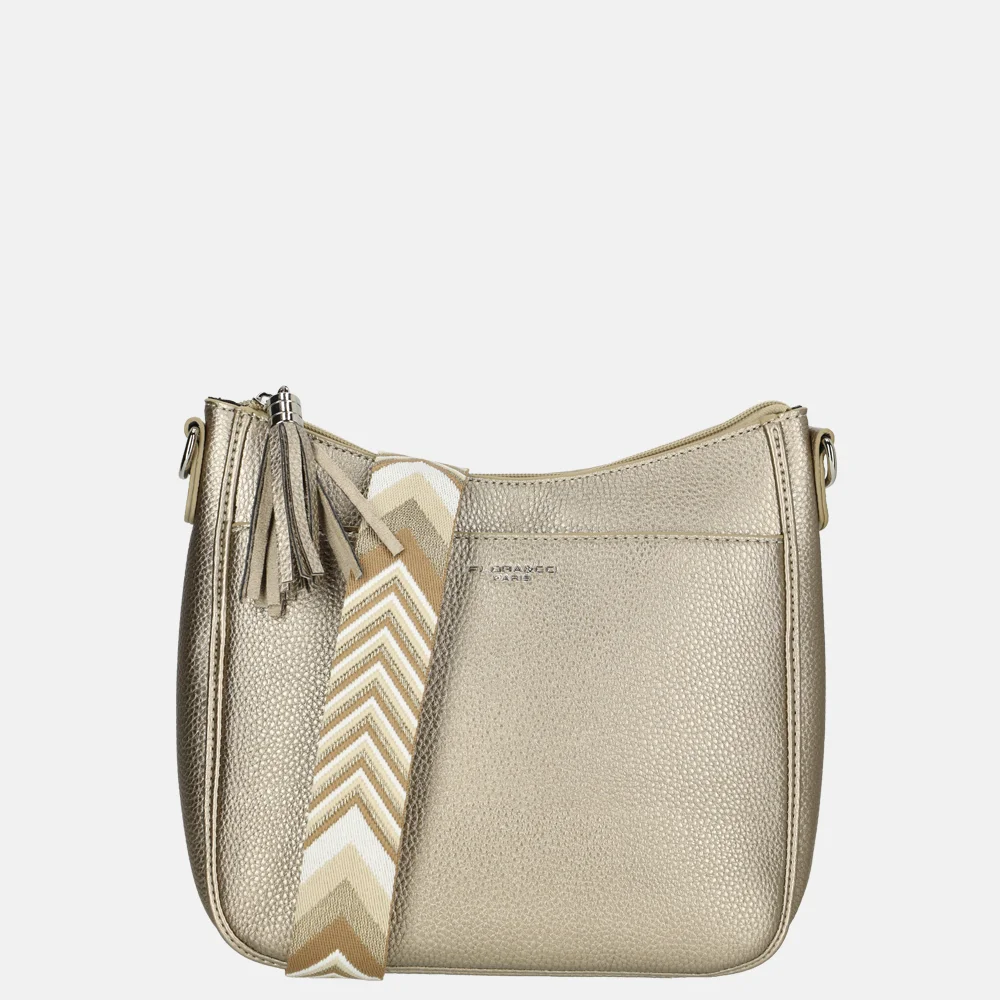 Flora & Co crossbody tas taupe metal
