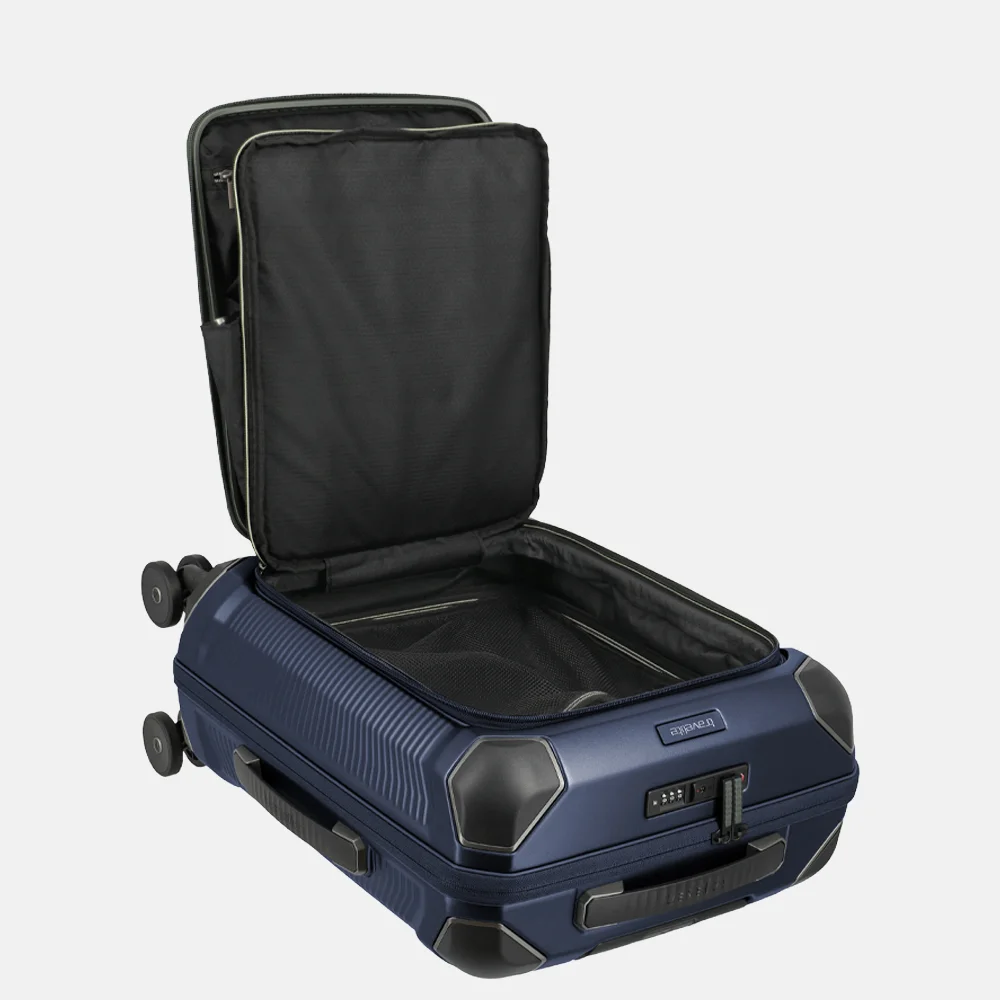 Travelite Millenium Frontpocket handbagage koffer 55 cm 15 inch navy bij Duifhuizen