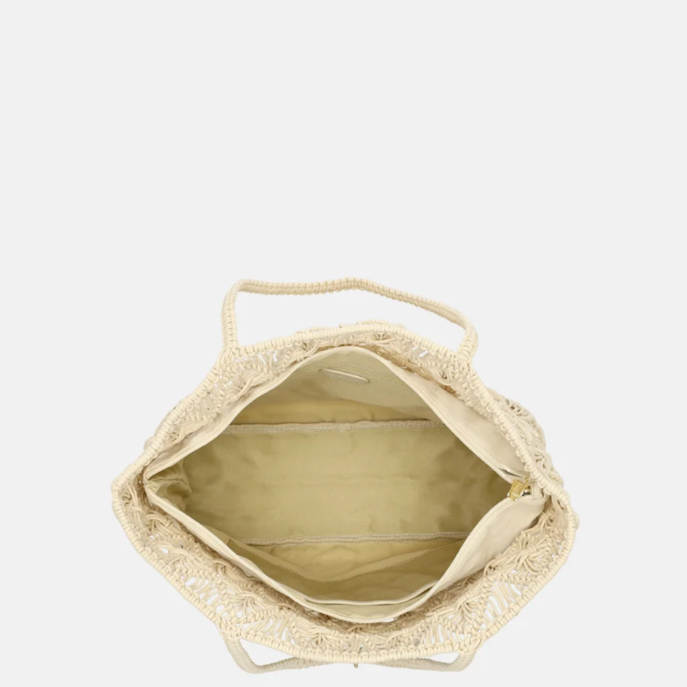Laurent David Babette shopper gehaakt white bij Duifhuizen