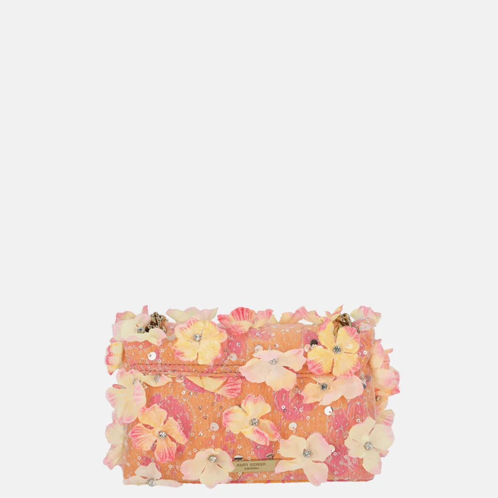 Kurt Geiger Kensington schoudertas mini flower peach bij Duifhuizen