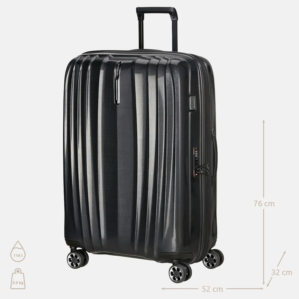 Samsonite Nexis Spinner Expandable reiskoffer 76 cm onyx black bij Duifhuizen