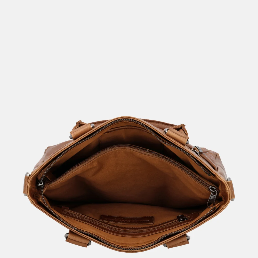 Hide & Stitches Porto handtas brown bij Duifhuizen