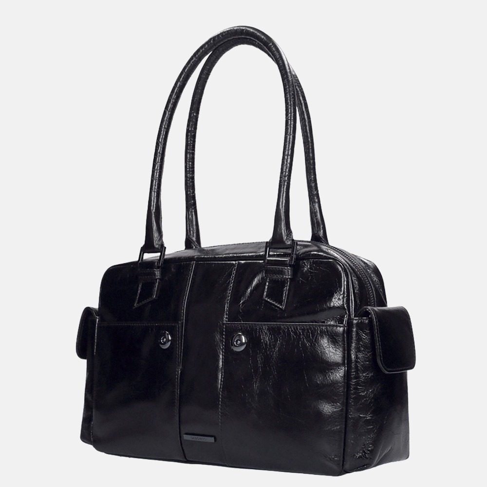 Claudio Ferrici Pelle Vecchia shopper navy bij Duifhuizen