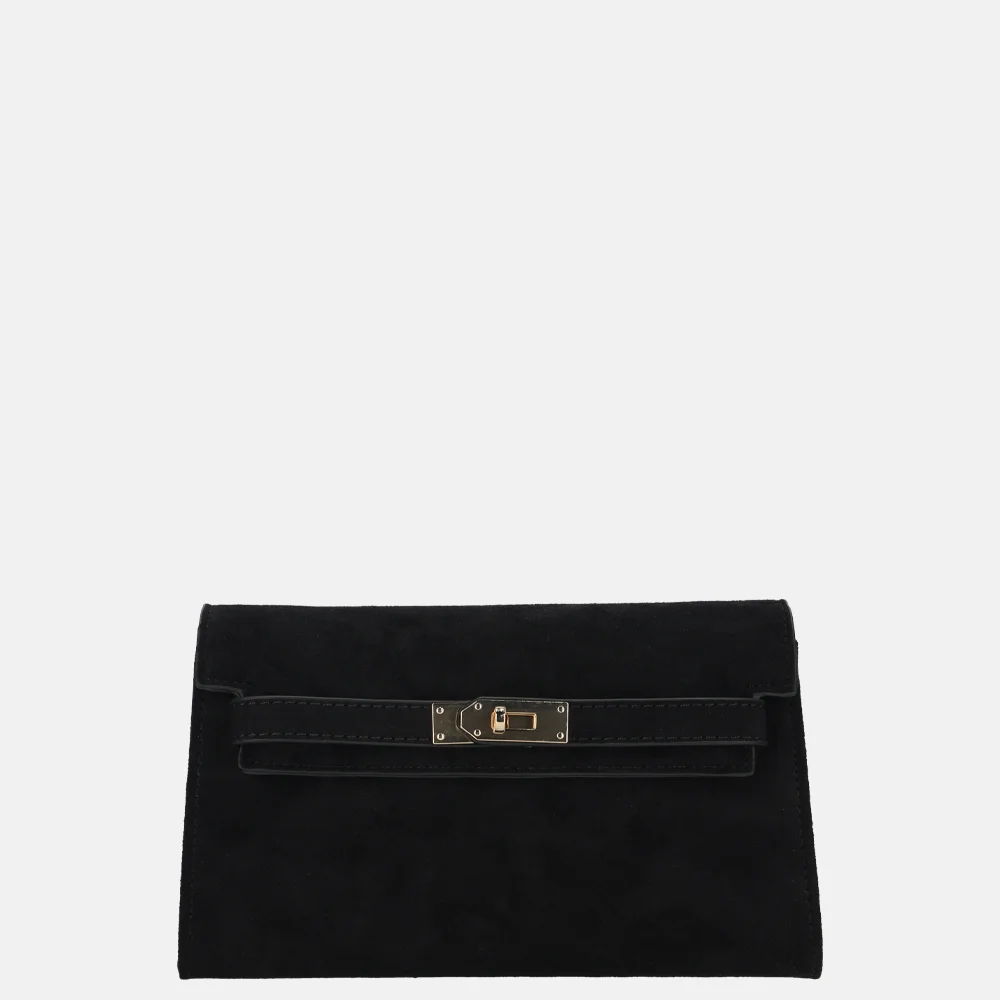 Firenze clutch suedine black bij Duifhuizen