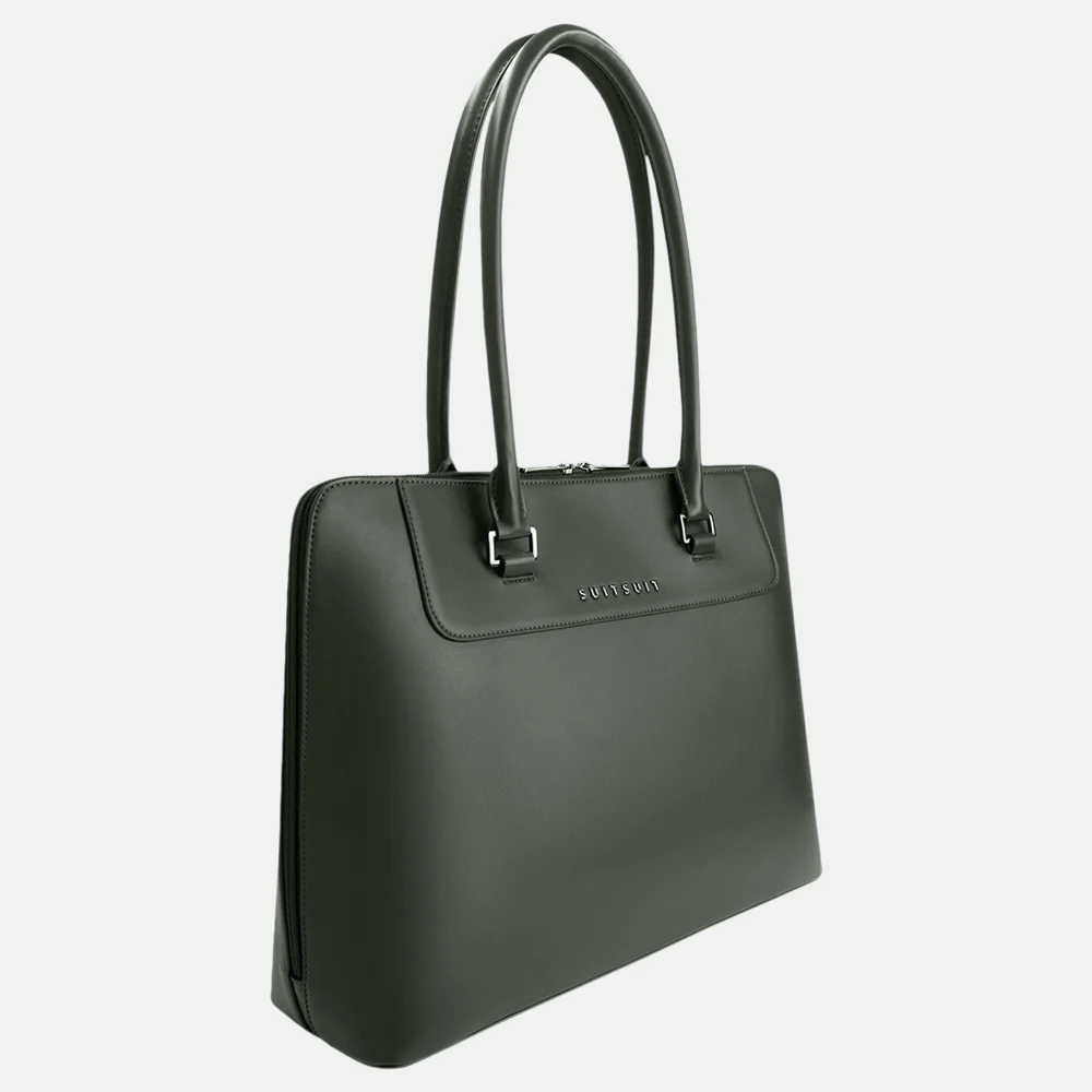 Suitsuit Mystique laptoptas 16 inch dark olive bij Duifhuizen