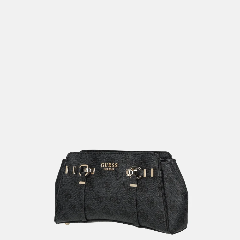 Guess Leona Girlfriend crossbody tas coal logo bij Duifhuizen