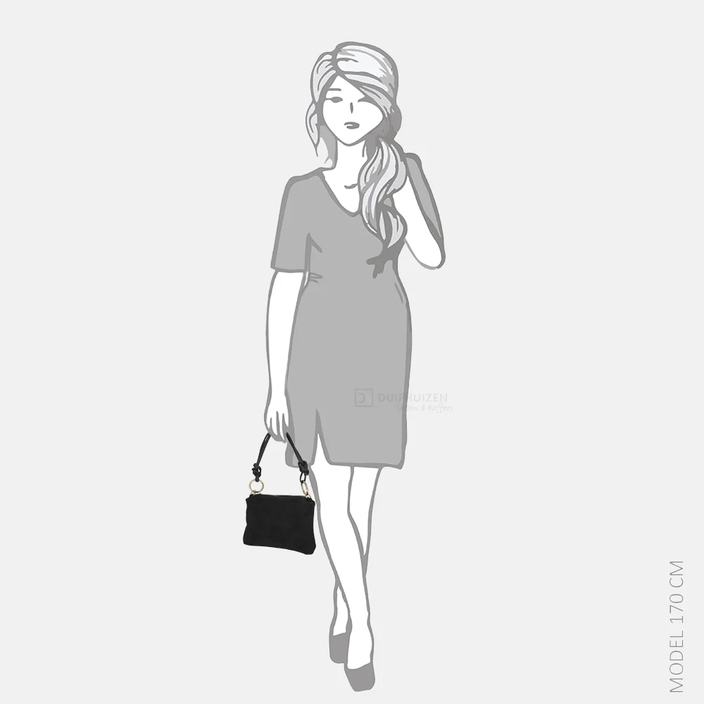 Charm London crossbody tas suede zwart bij Duifhuizen