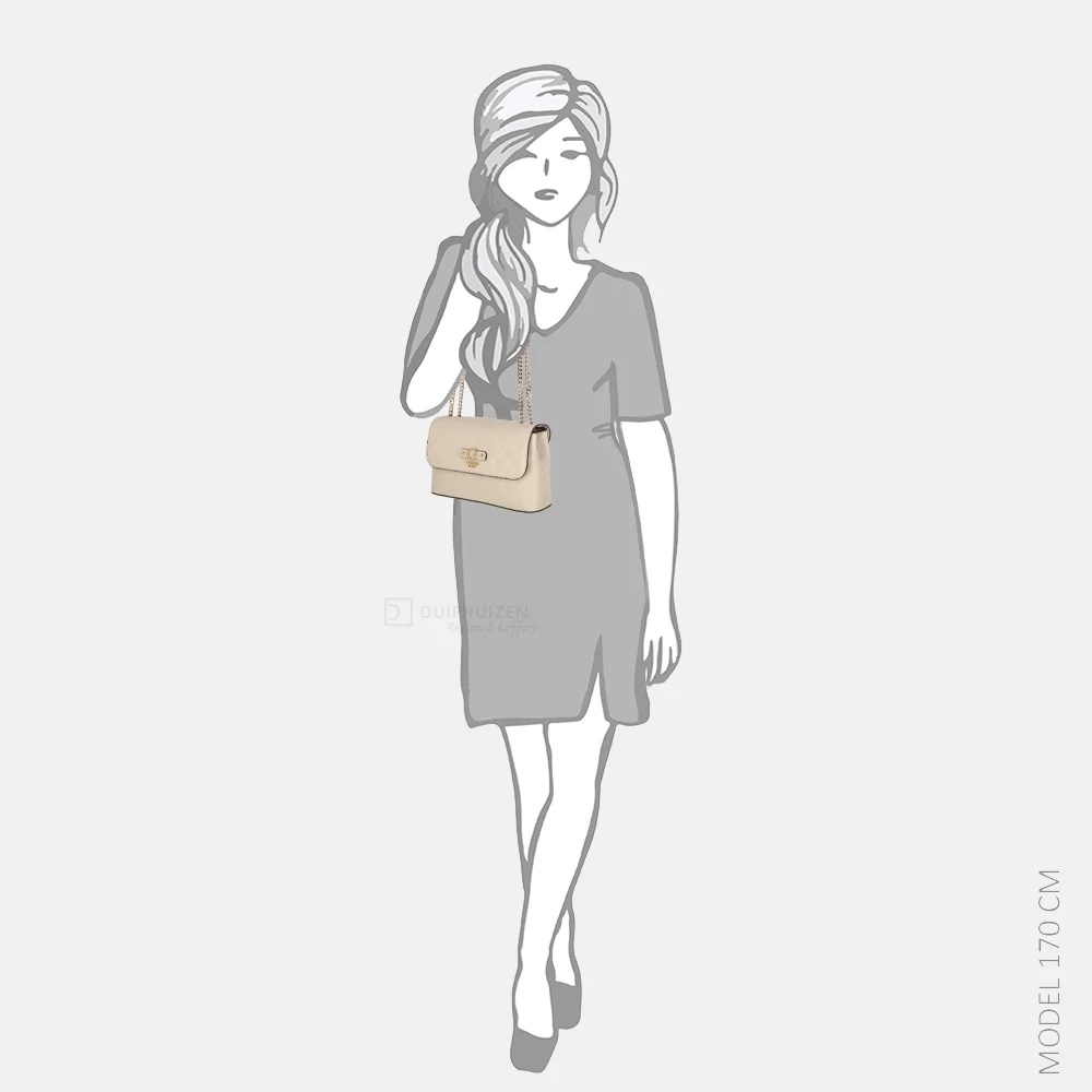 Guess Dita crossbody tas light taupe logo bij Duifhuizen