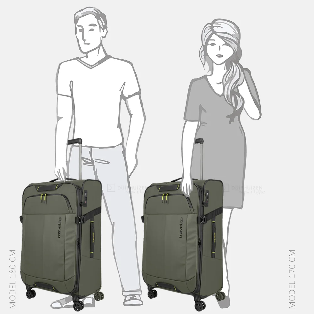 Travelite Briize koffer 78 cm L expendable khaki bij Duifhuizen