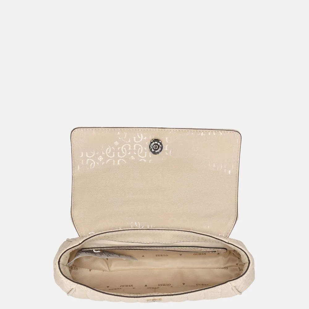 Guess Stacey crossbody tas light beige bij Duifhuizen