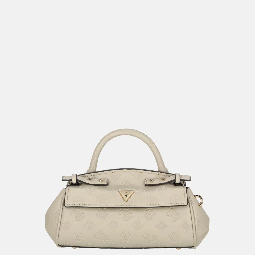 Guess Diana handtas mini light taupe logo bij Duifhuizen