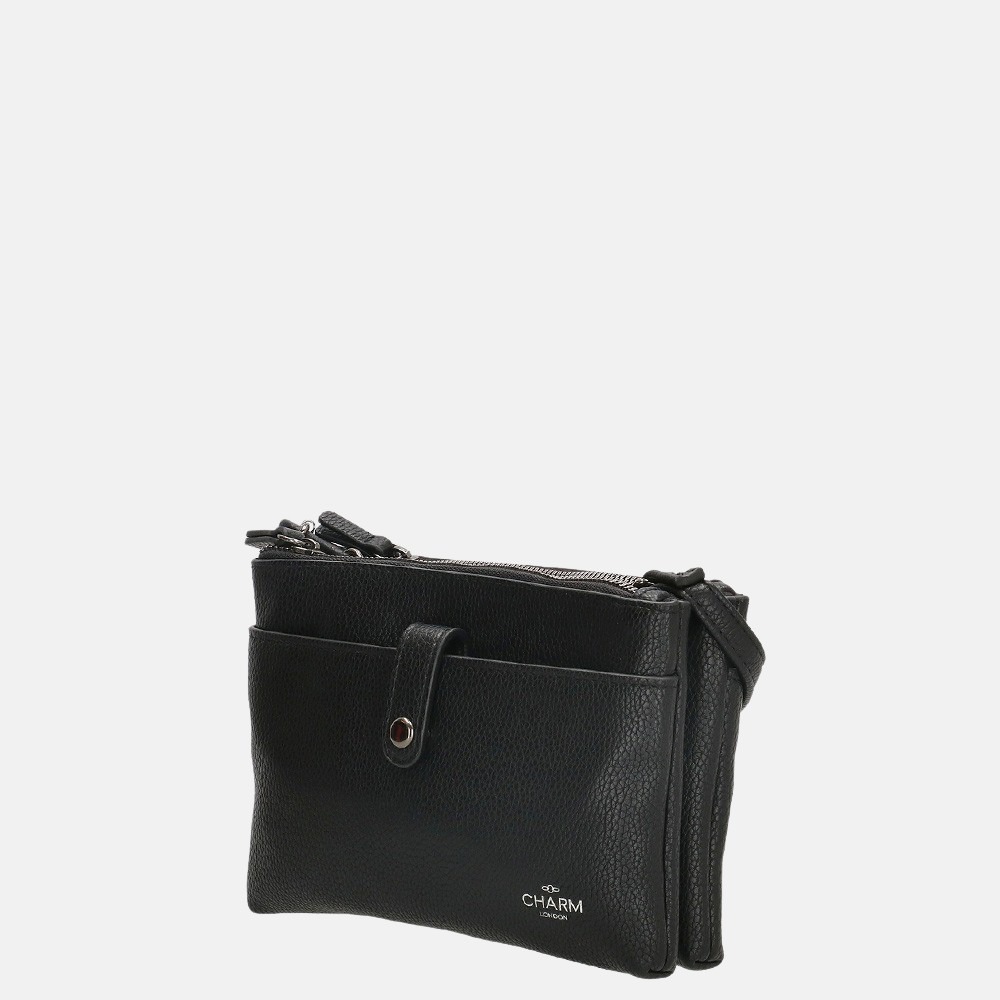 Charm London Stratford crossbody tas black bij Duifhuizen