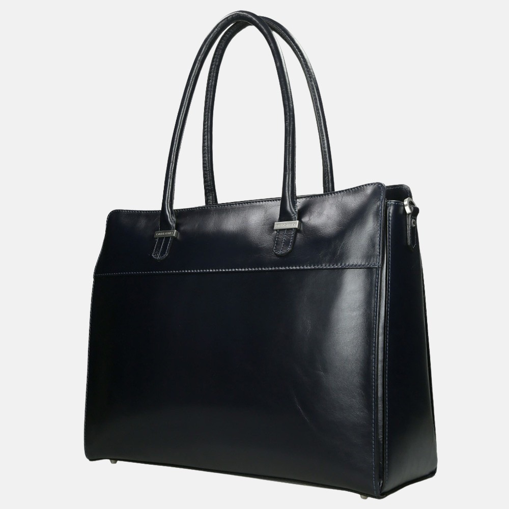 Claudio Ferrici Classico shopper/laptoptas 15 inch navy bij Duifhuizen
