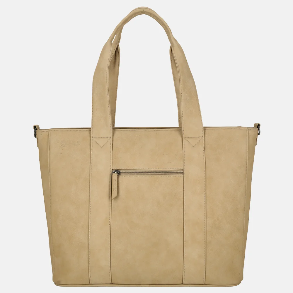 Enrico Benetti Taylor shopper 15 inch taupe bij Duifhuizen