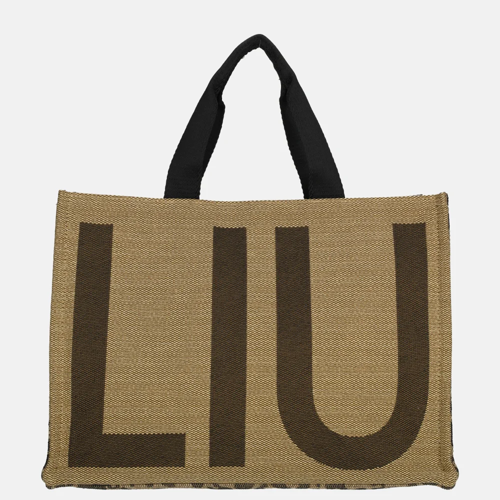 Liu Jo tote logo handtas L animalier brown bij Duifhuizen
