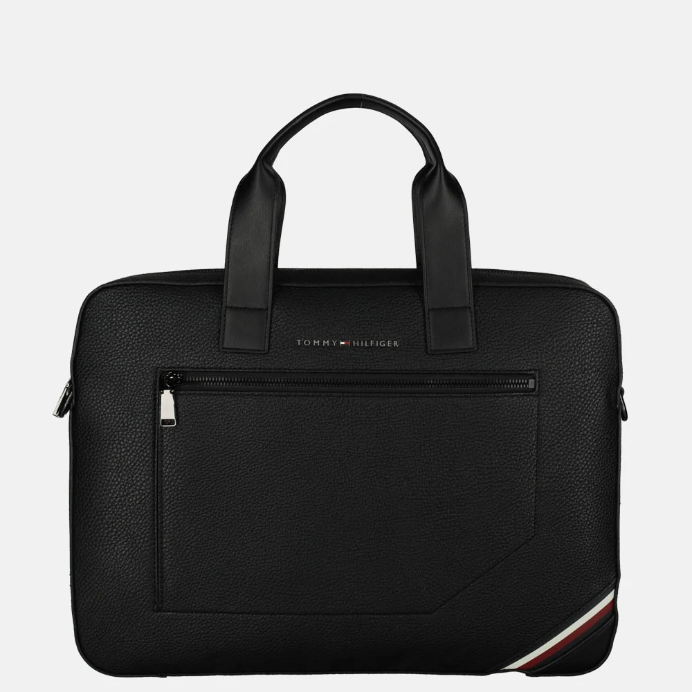 Tommy Hilfiger Central Slim laptoptas 13 inch black bij Duifhuizen