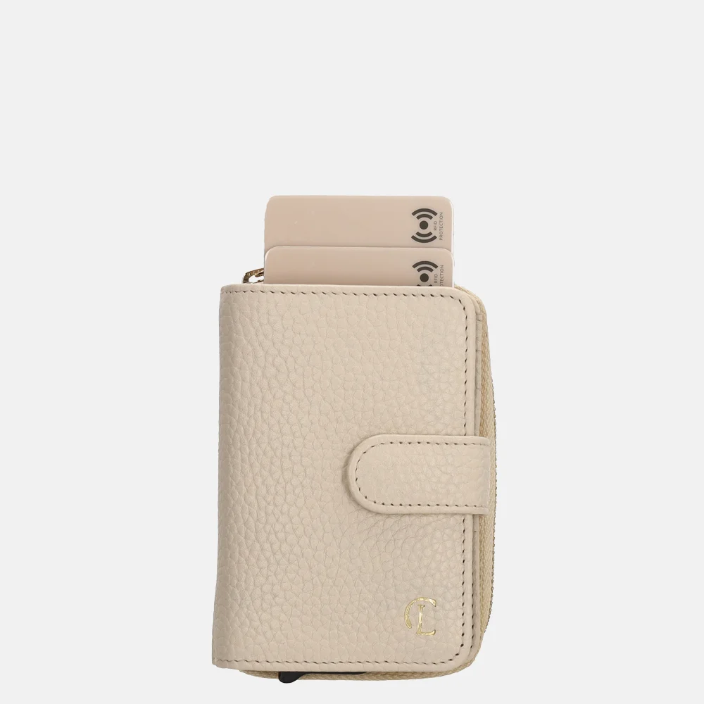 Charm London safety wallet portemonnee creme bij Duifhuizen
