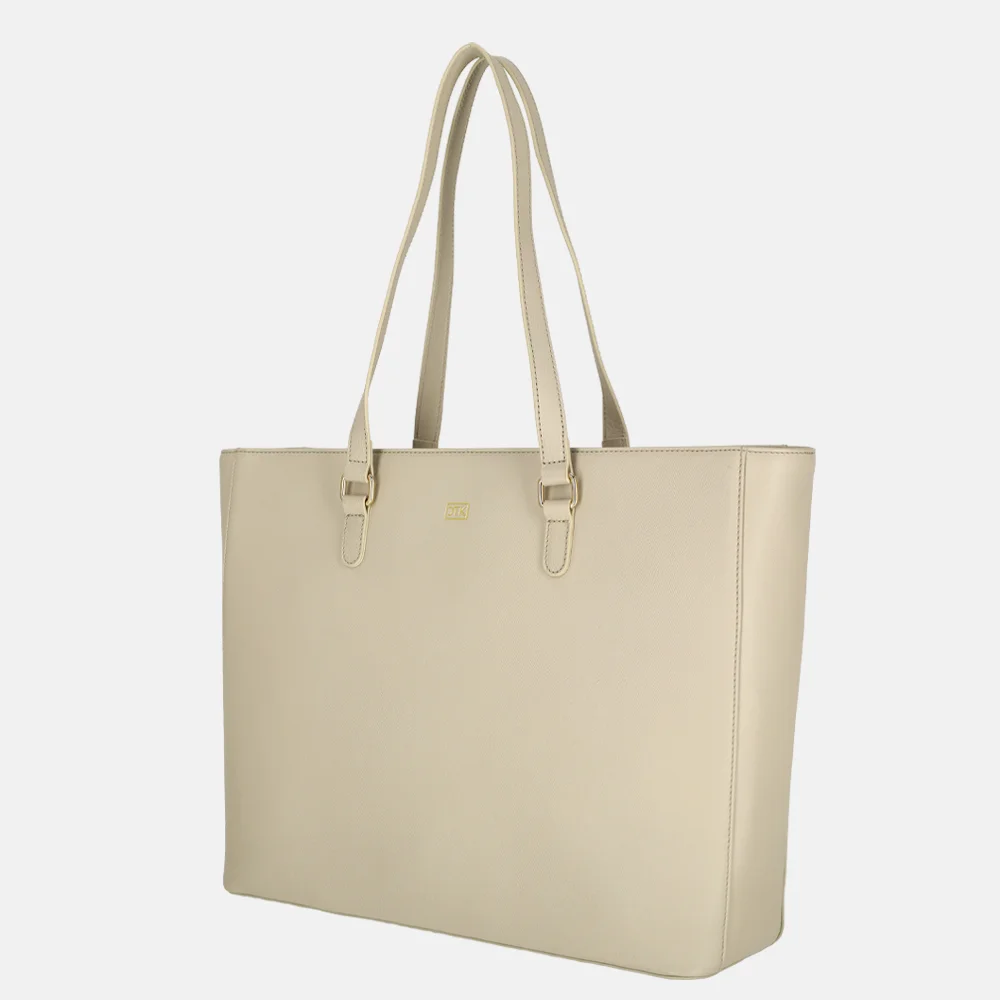Duifhuizen leren shopper 14 inch lichttaupe bij Duifhuizen