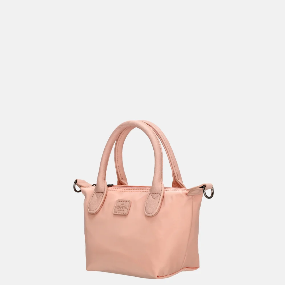 Charm London Buckingham Mono crossbody tas XS lichtroze bij Duifhuizen