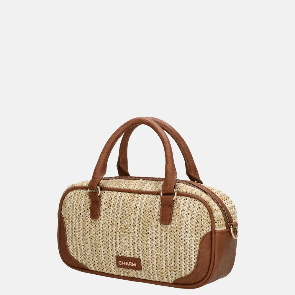 Charm London Hillingdon handtas beige/cognac bij Duifhuizen