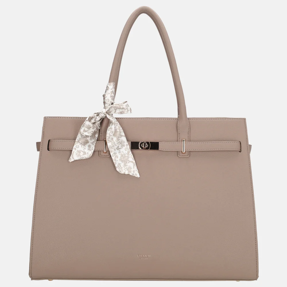 Charm London The Hamptons laptopshopper 15 inch lichttaupe bij Duifhuizen