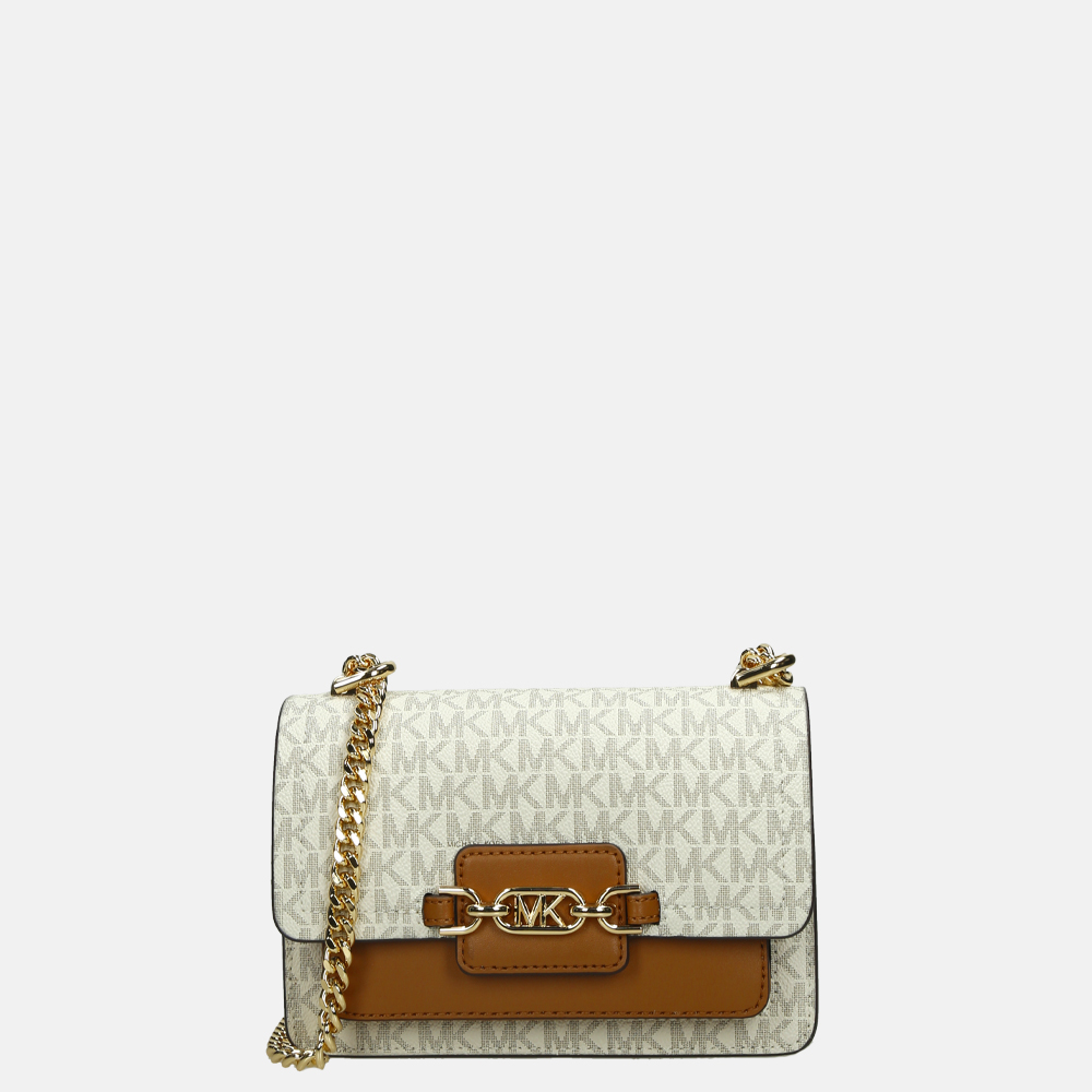 Michael Kors Heather crossbody tas XS vanilla/acorn bij Duifhuizen