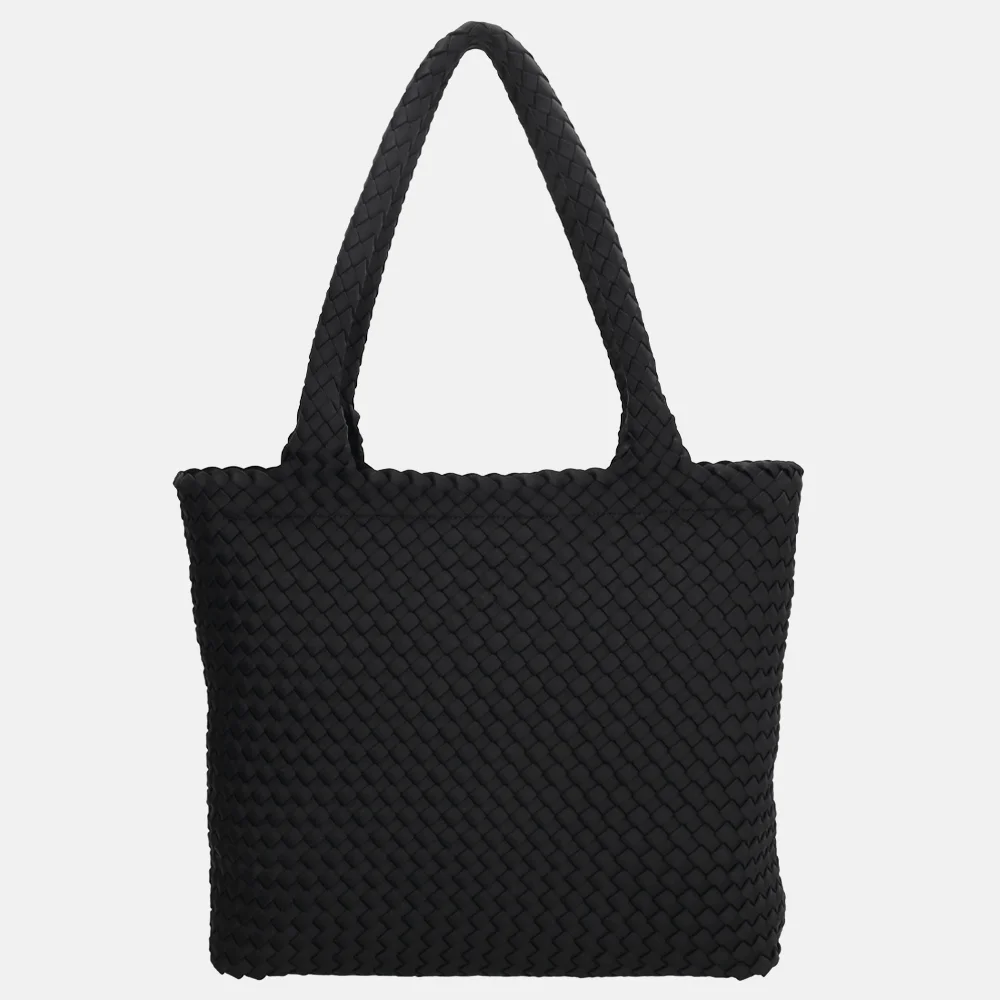 Charm London  Madera shopper gevlochten neopreen zwart bij Duifhuizen