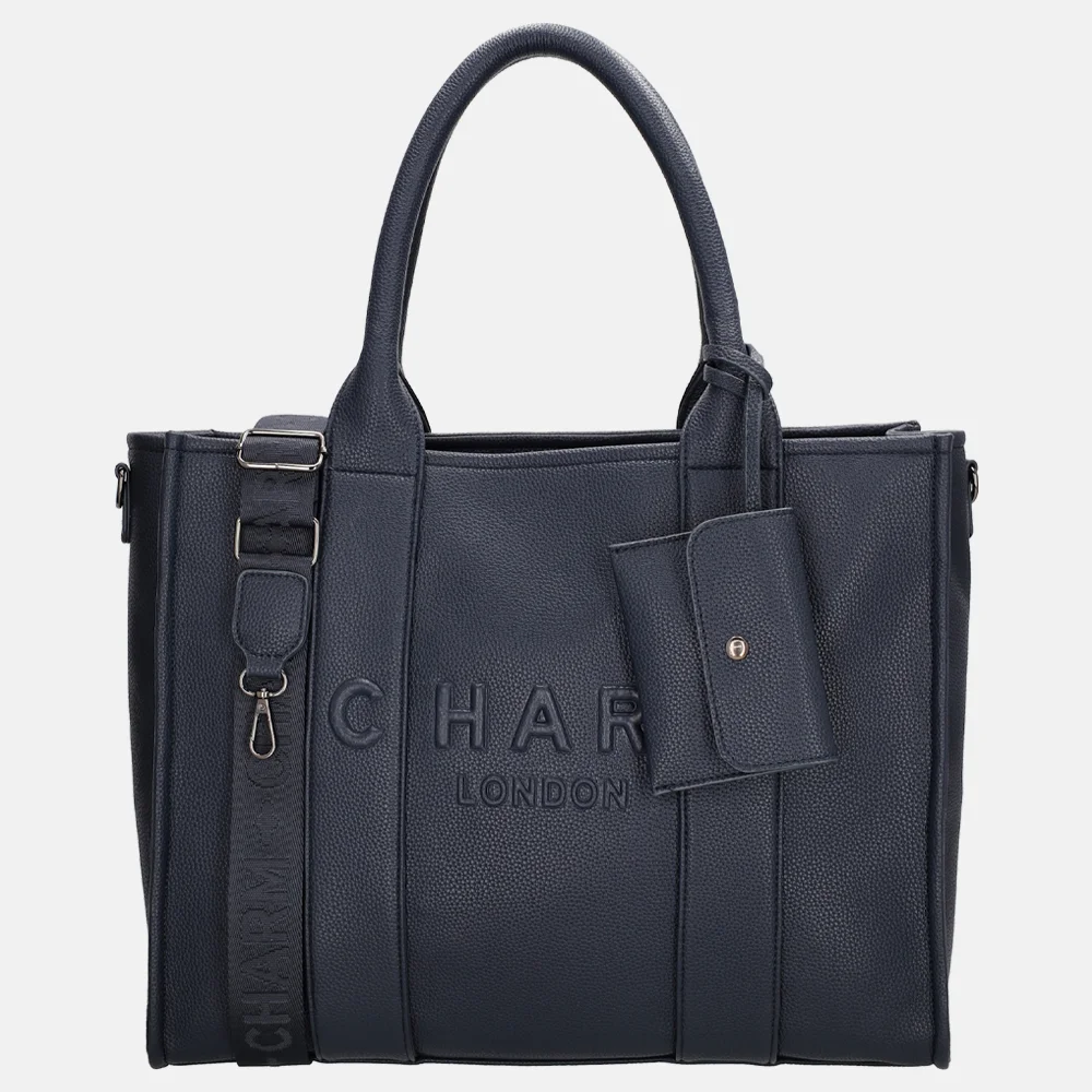 Charm London laptoptas 15 inch blauw bij Duifhuizen