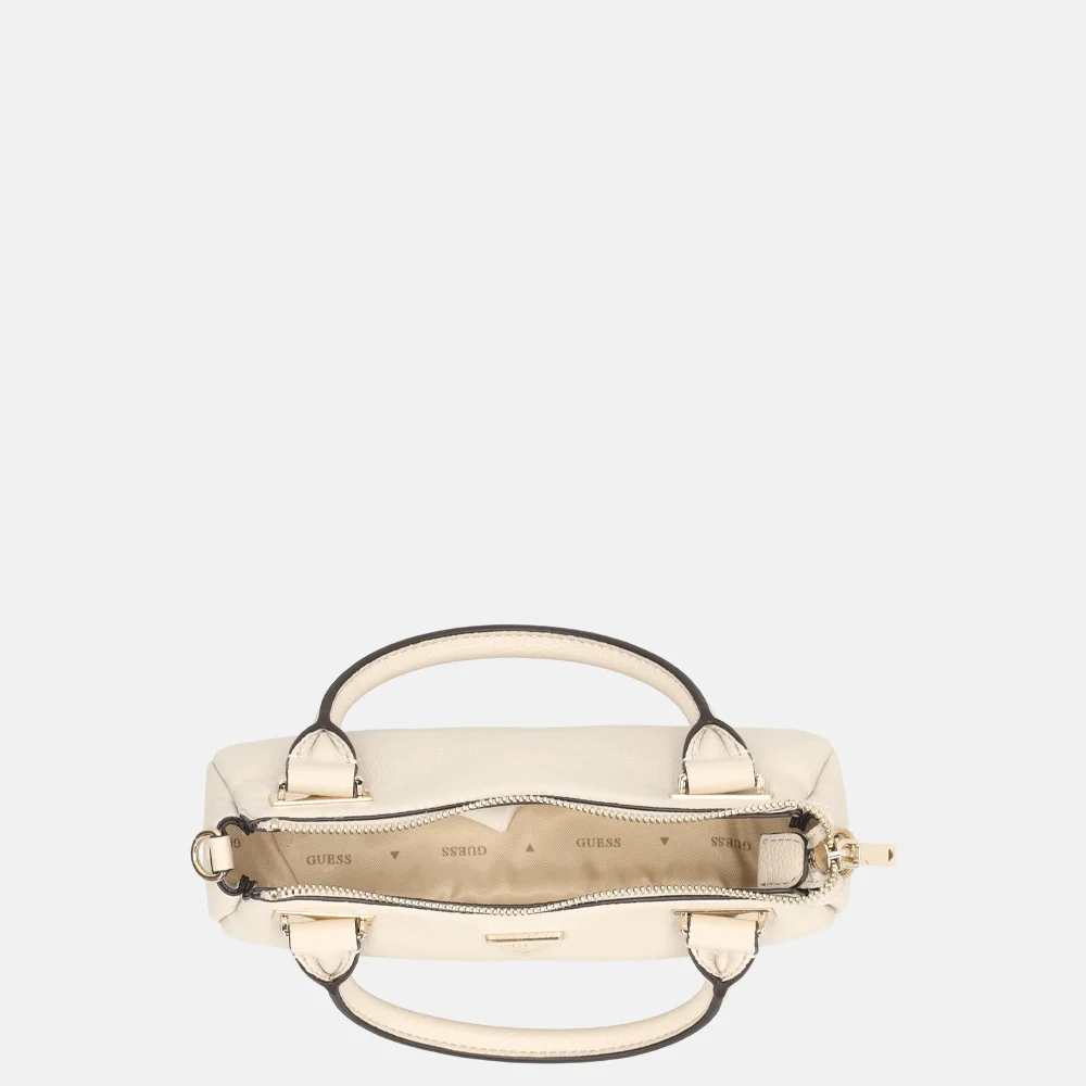 Guess Evie mini satchel handtas light taupe bij Duifhuizen
