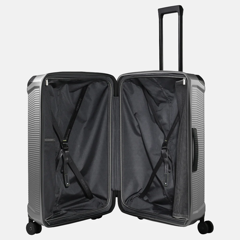 Travelite Millennium spinner reiskoffer 76 cm zilver bij Duifhuizen