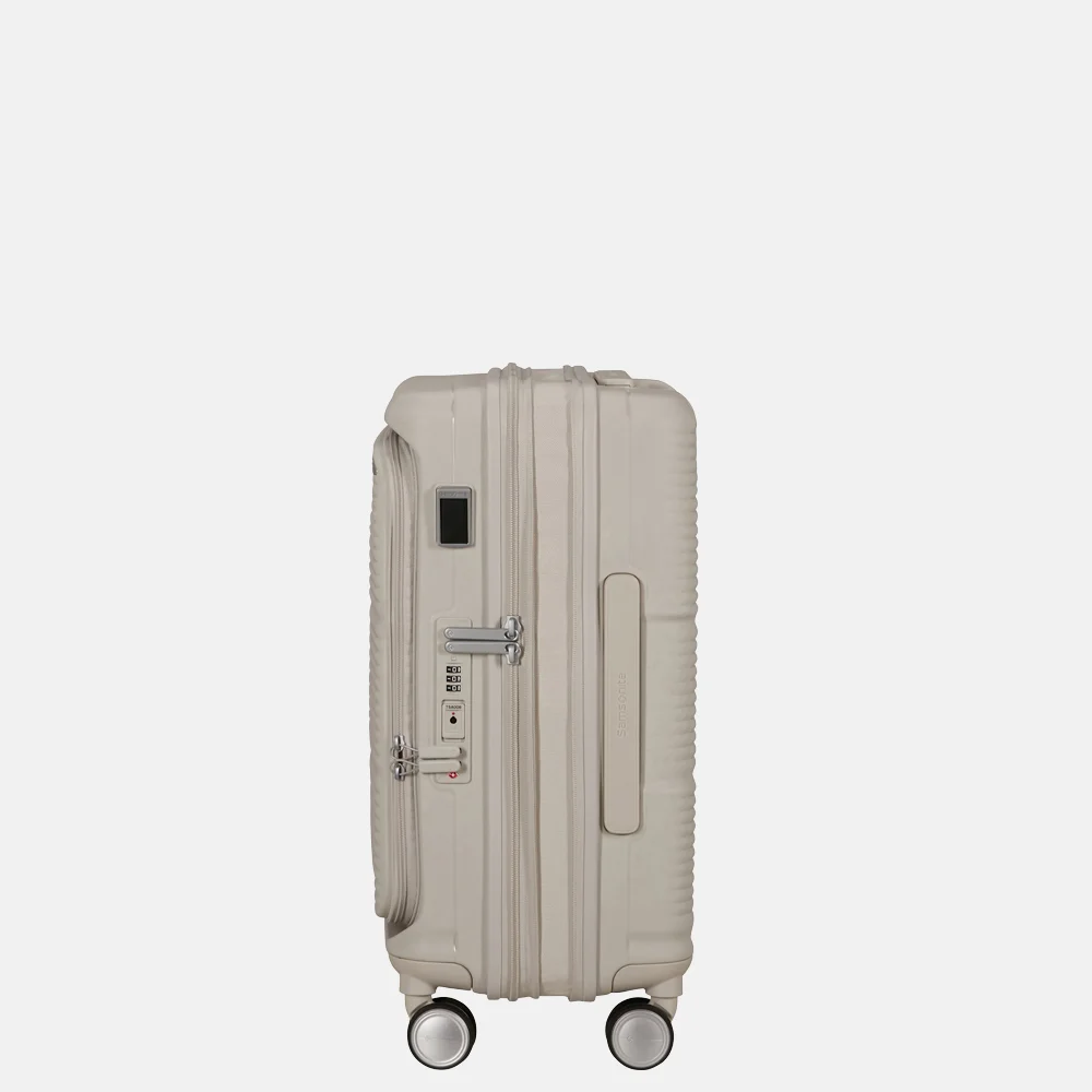 Samsonite Paralux HS Spinner handbagage koffer expendable 55 cm stone grey bij Duifhuizen