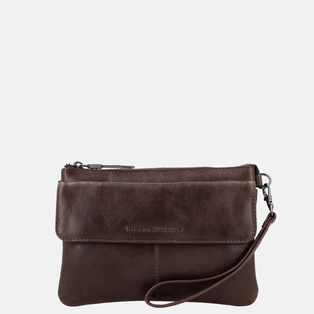 Hide & Stitches crossbody tas donkerbruin bij Duifhuizen