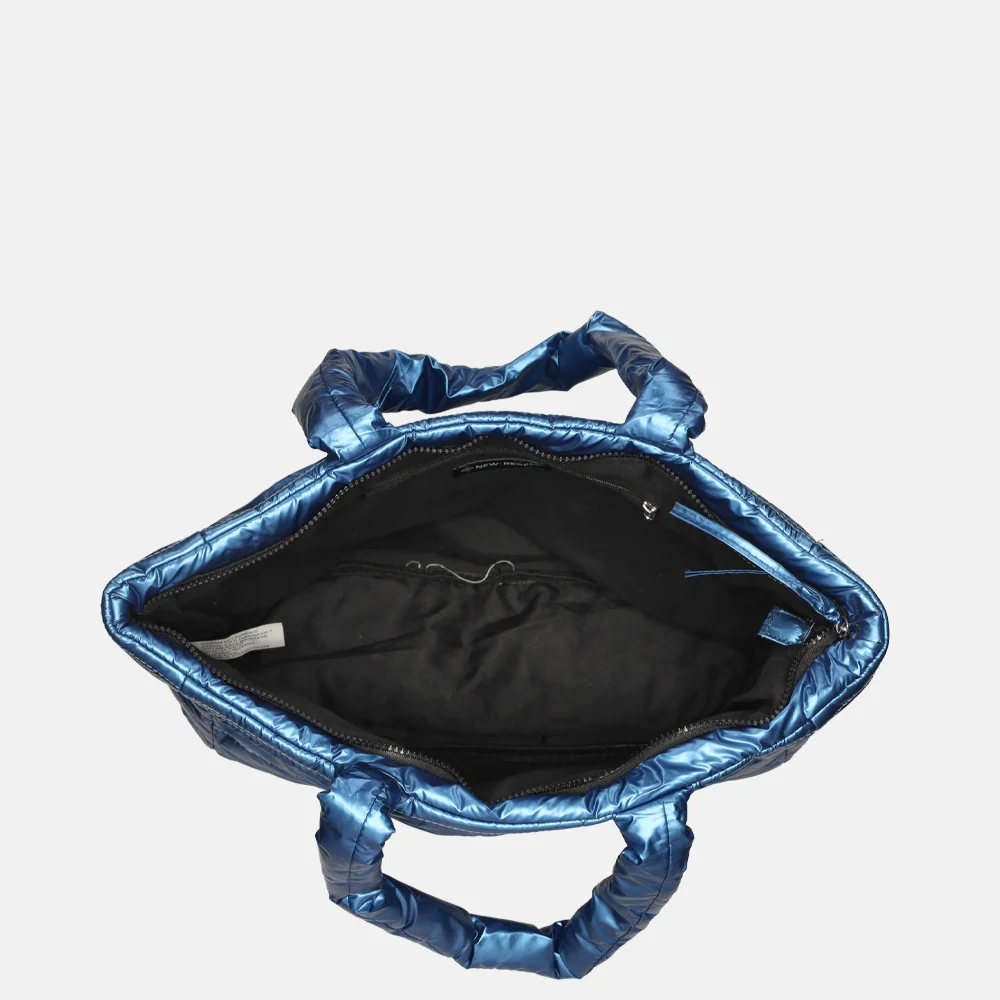 New Rebels Puffy shopper metallic new blue bij Duifhuizen