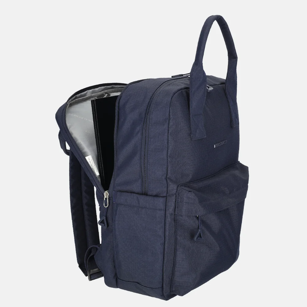 Enrico Benetti Luzern rugzak 2 vaks 17 inch blauw bij Duifhuizen