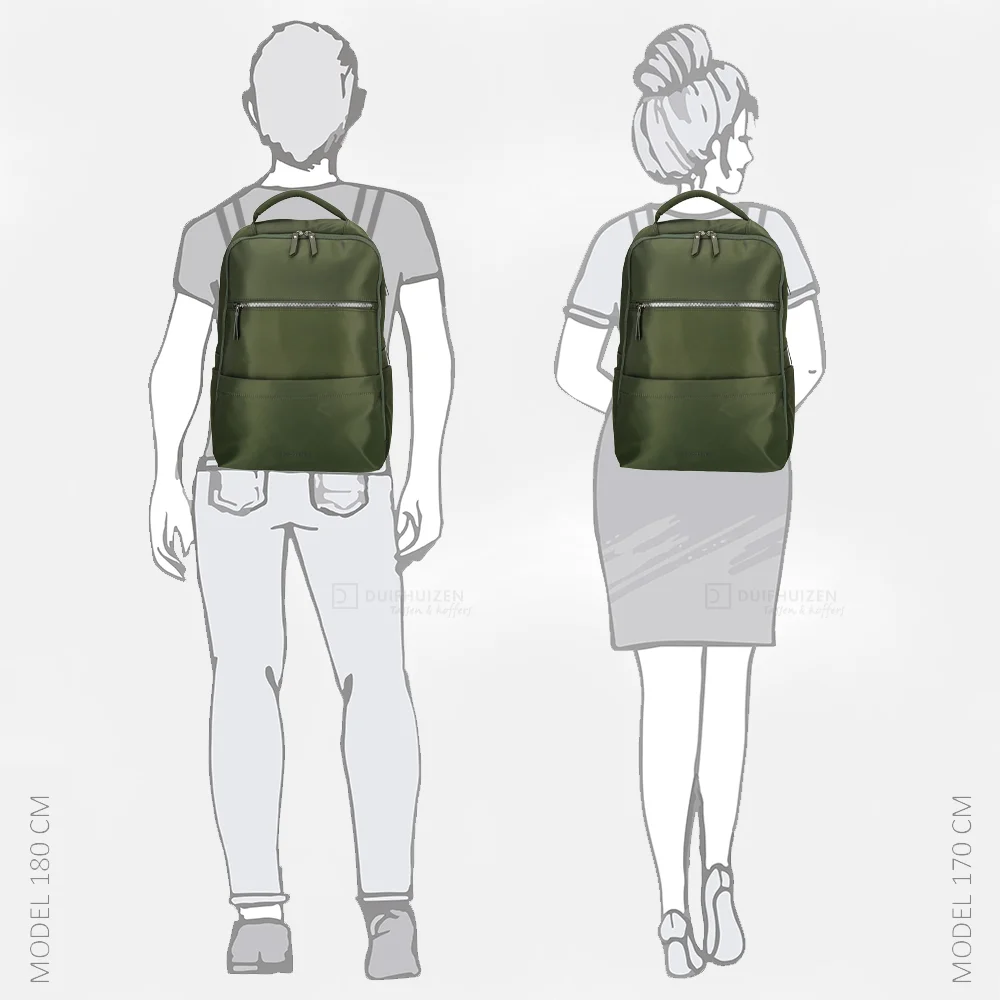 Enrico Benetti Caroline laptoprugzak 15 inch olijf bij Duifhuizen