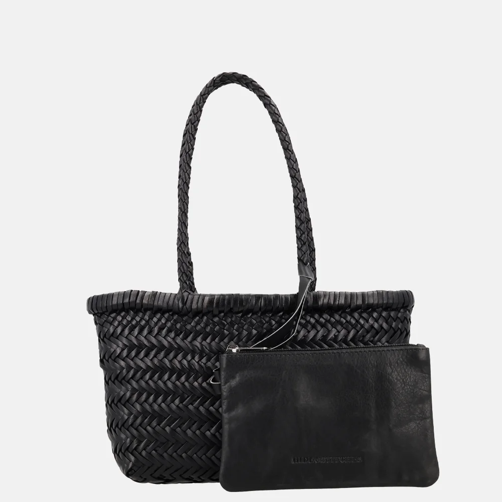 Hide & Stitches Amazone shopper S vlechtwerk handmade zwart bij Duifhuizen
