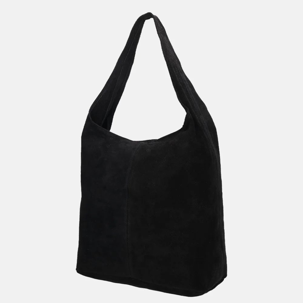 Charm London suède buideltas L zwart bij Duifhuizen