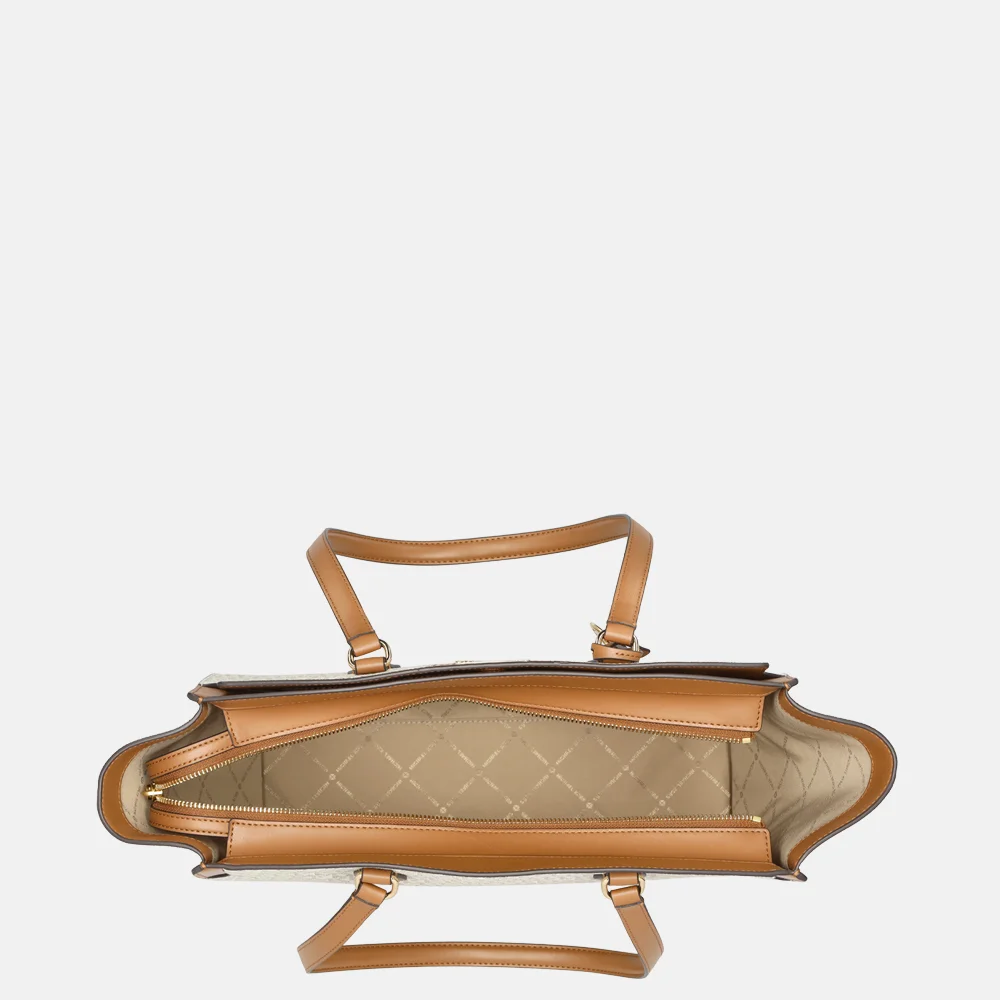 Michael Kors Becca tote shopper L vanilla/acorn bij Duifhuizen