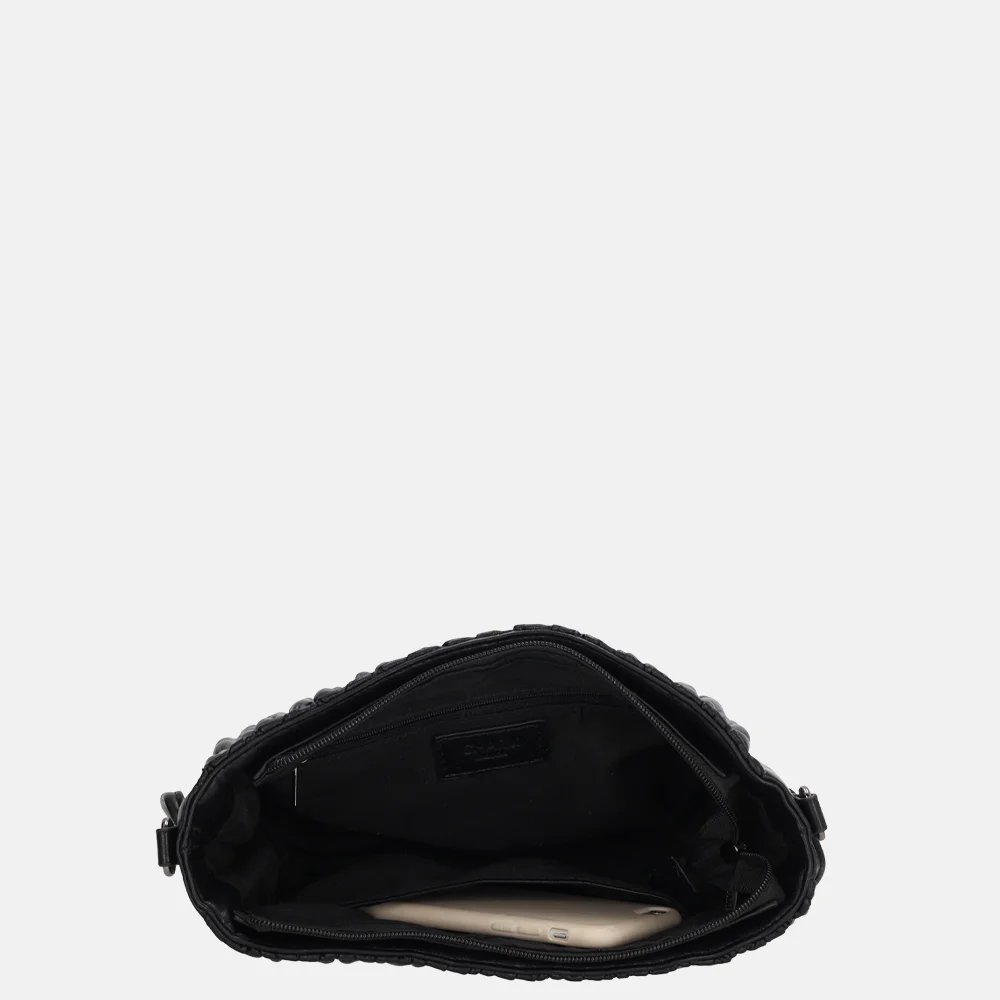 Charm London West End crossbody tas smocked zwart bij Duifhuizen