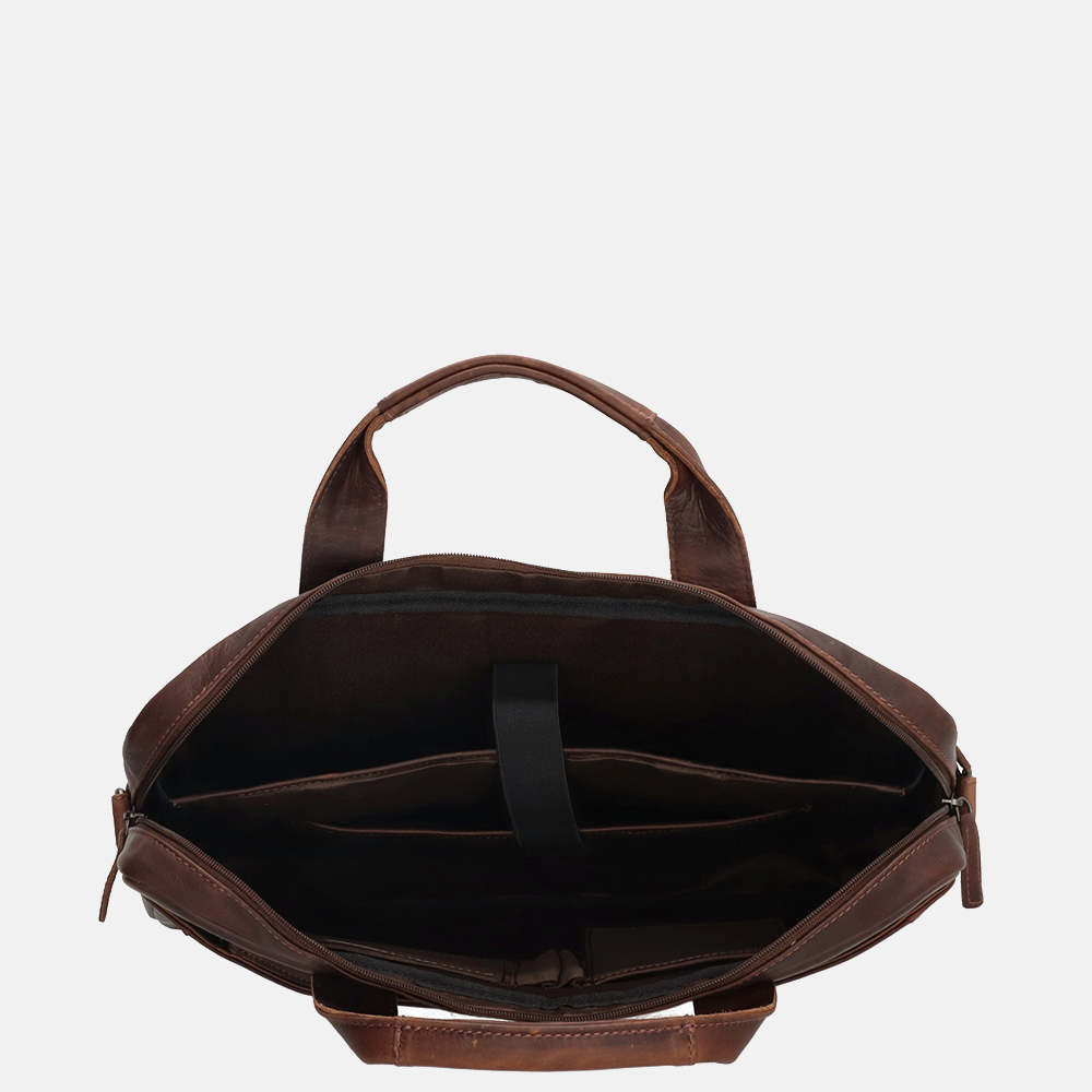 Hide & Stitches laptoptas 15.6 inch donkerbruin bij Duifhuizen