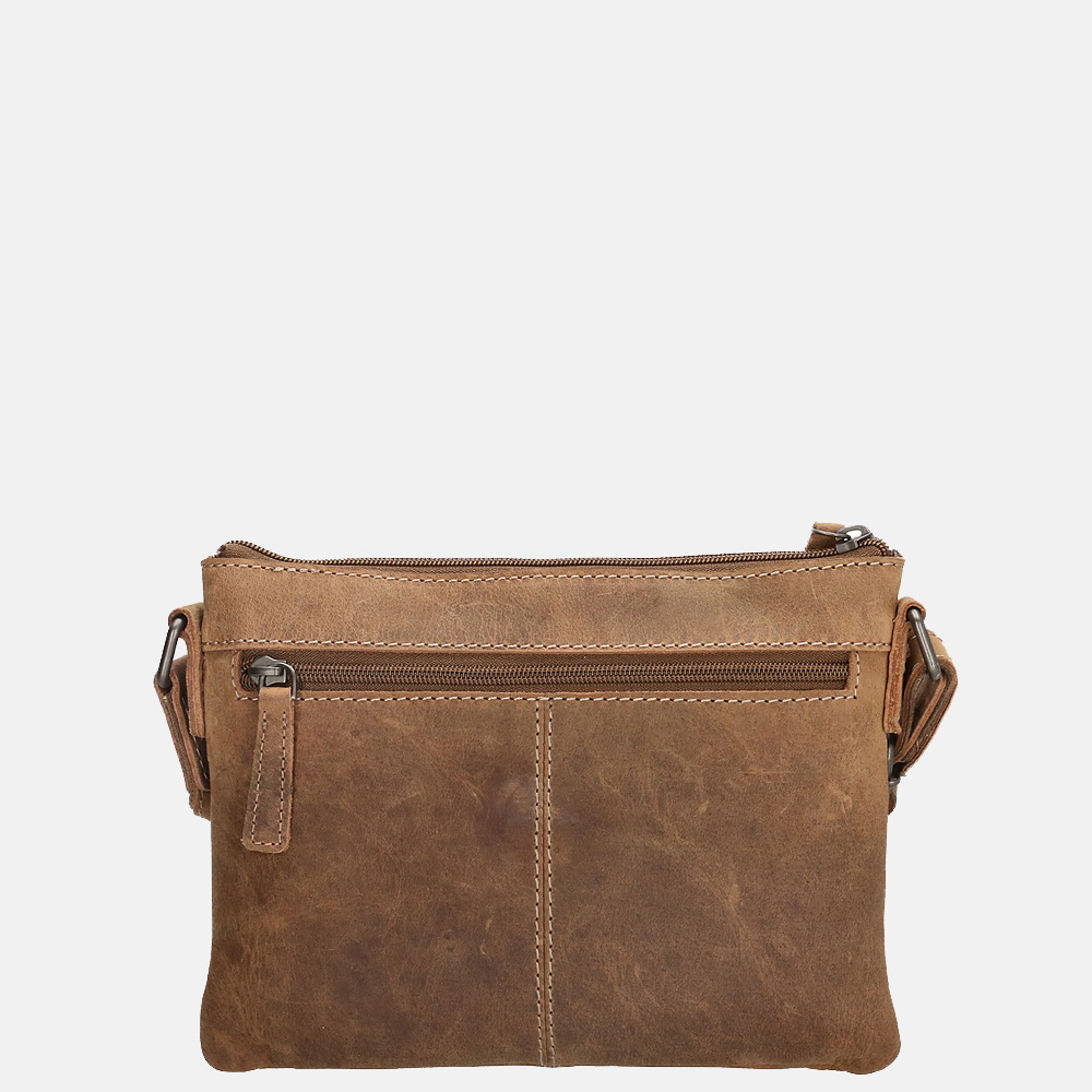 Hide & Stitches Idaho crossbody tas brown bij Duifhuizen