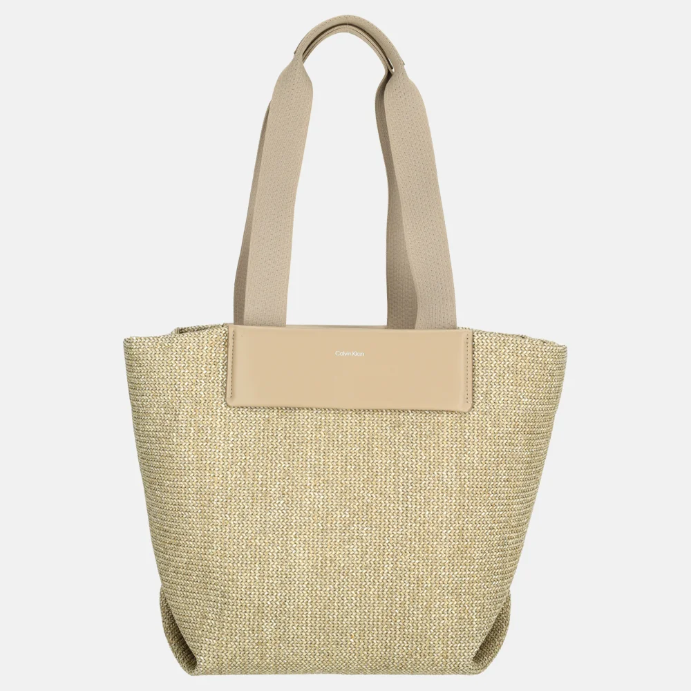 Calvin Klein Raffia shopper M crockery bij Duifhuizen