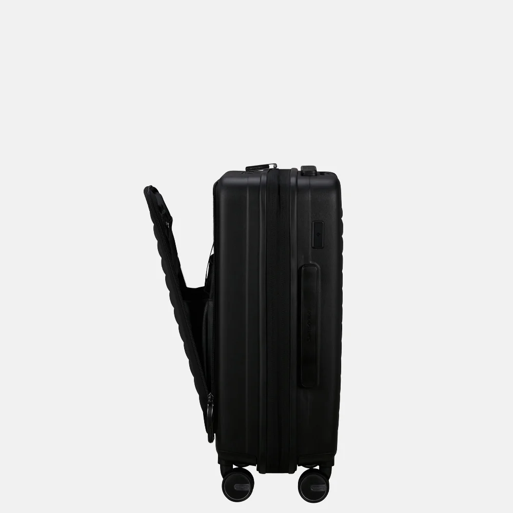 Samsonite Restackd frontpocket handbagage koffer 55 cm black bij Duifhuizen