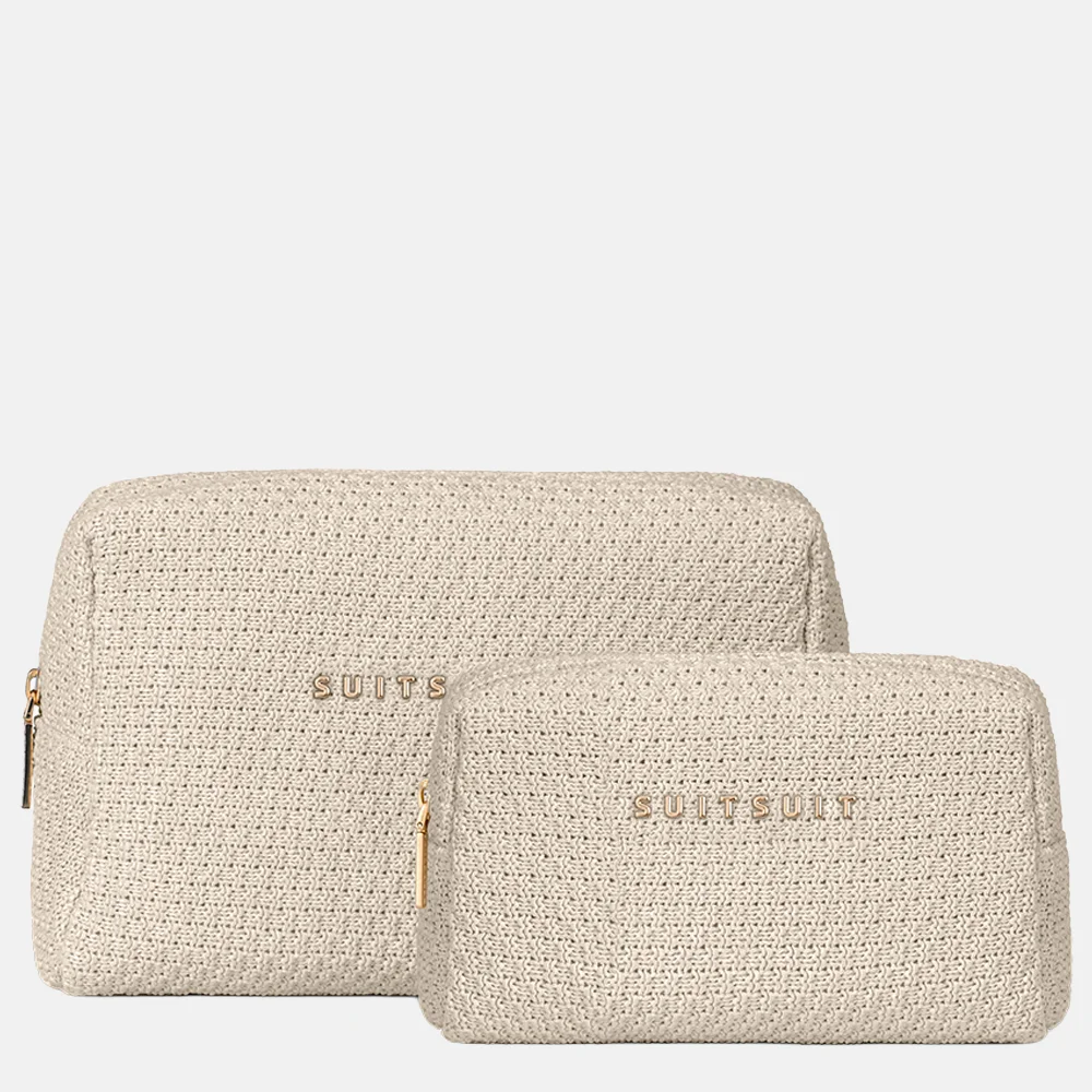 Suitsuit Fab seventies toilettas/beauty set natural straw bij Duifhuizen