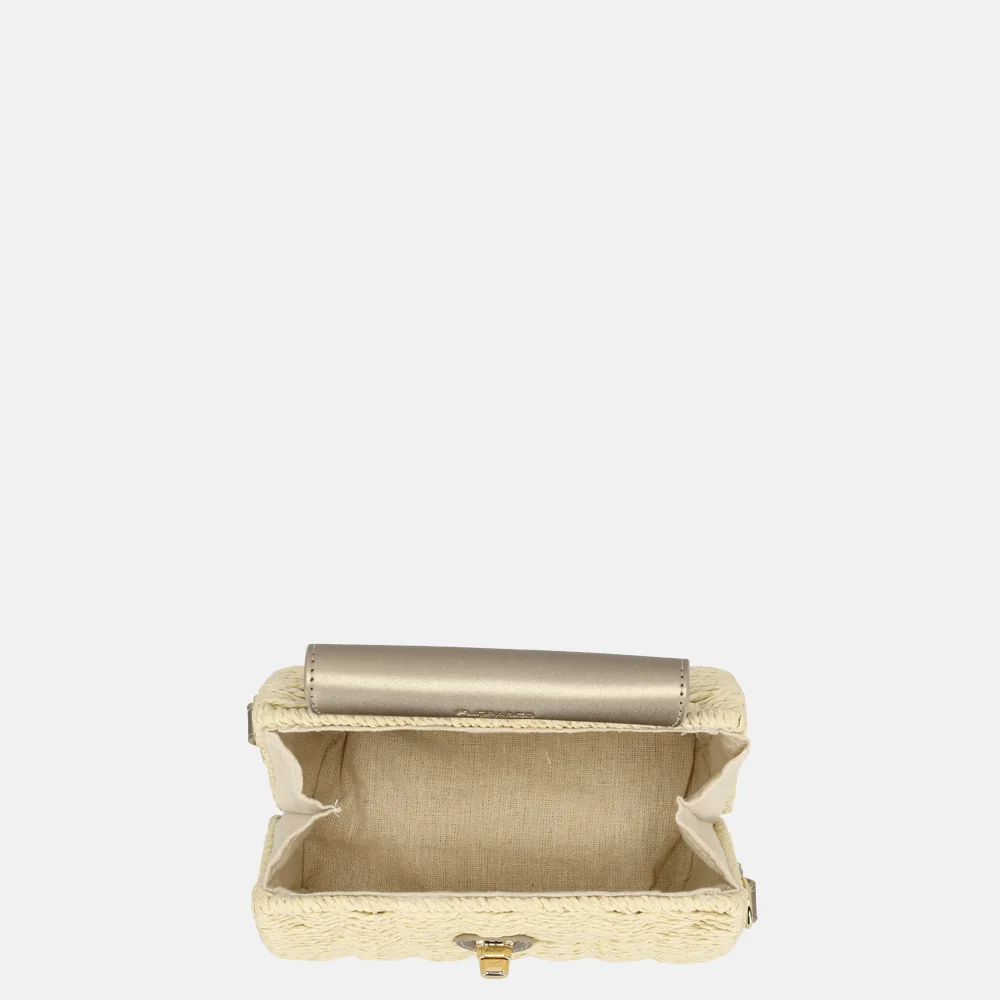Flora & Co schoudertas riet beige bij Duifhuizen