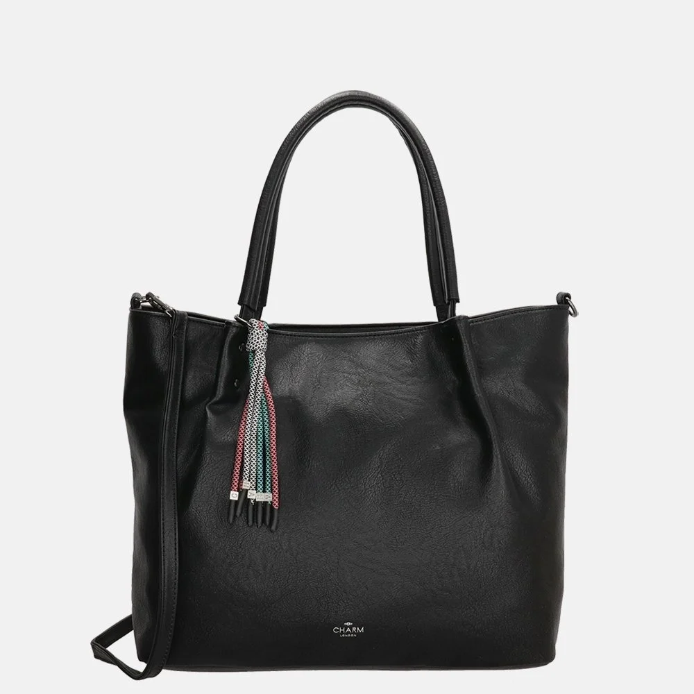 Charm London Tottingham shopper L black bij Duifhuizen