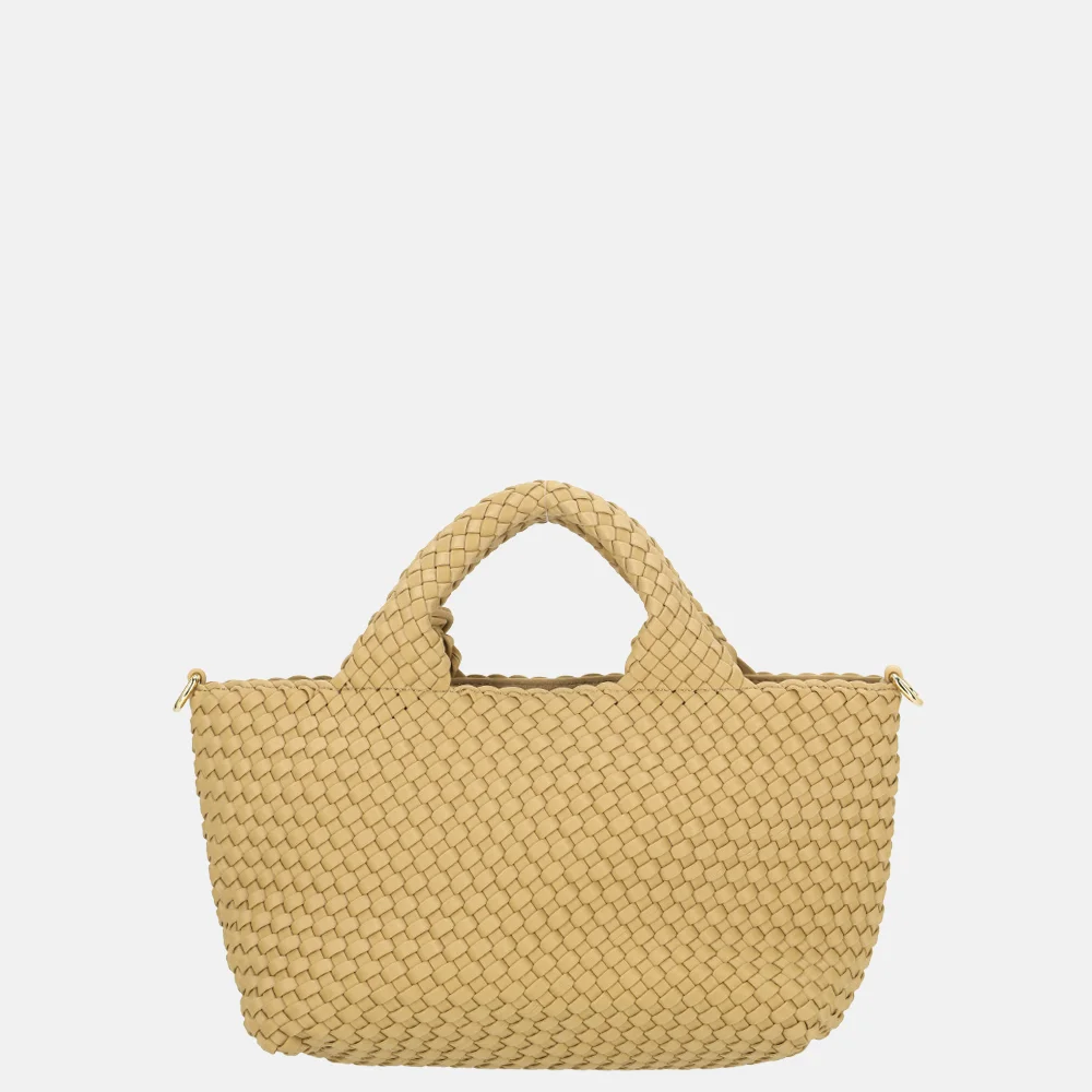 Laurent David Liz handtas neopreen gevlochten S camel bij Duifhuizen