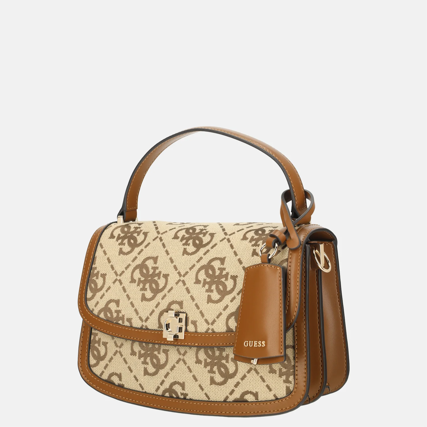 Guess Audrey logo crossbody tas latte logo bij Duifhuizen