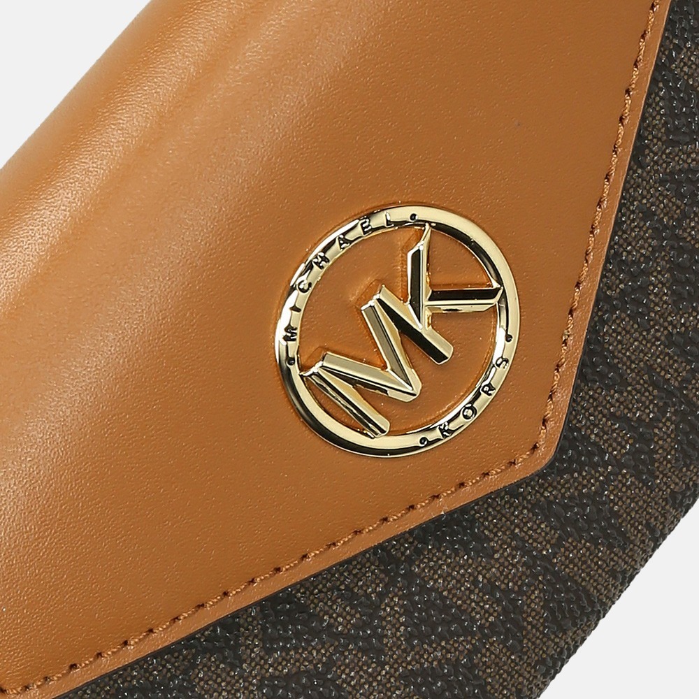 Michael Kors Carmen portemonnee brown acorn bij Duifhuizen