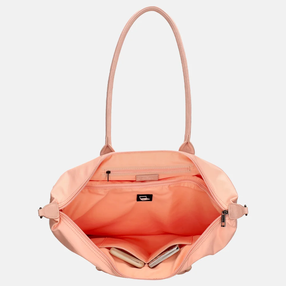 Charm London Buckingham Mono shopper met 15.6 inch laptopvak L lichtroze bij Duifhuizen